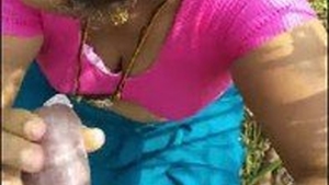 Indian gay has fun in the field