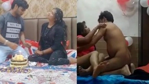 Indian wife loudly moans during hard sex after birthday party