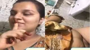 Horny Indian girl flaunts her breasts and pussy in a video call
