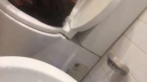 Tamil girl cleans the toilet with her mouth
