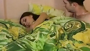 My cute sister fell asleep in my bed mmm