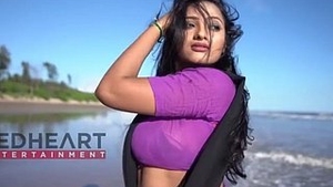 Saree-wearing Shreemoyee in seductive black attire