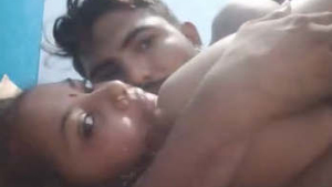 Lovely newlywed Indian wife enjoys passionate sex with lover