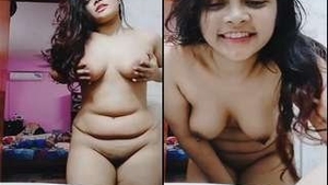 Indian beauty Desi flaunts her breasts and intimate area