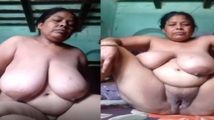 Mature hillbilly mom gets naked and pleasures herself