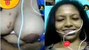 Lovely girl reveals her breasts and pussy on video call to her partner