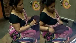 Sizzling aunt flaunts her ample cleavage