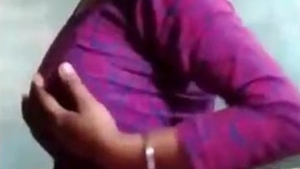 Aroused female pleasures herself to climax