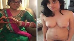 Punjabi beauty with a hairy pussy gives a sensual blowjob and masturbates