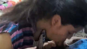 A Desi girl gives a sensual oral pleasure in the bathroom