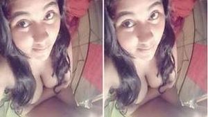 Busty babe flaunts her curves in a seductive video call