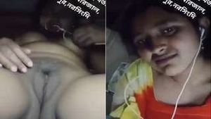 Desi babe flaunts her big tits and pussy on video call