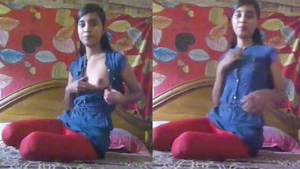 Indian girl reveals her breasts in a seductive video