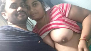 Indian couple flaunts their tits in video call