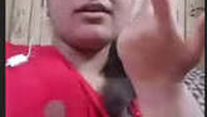 Latina babe shows off her big tits and pussy in a video call