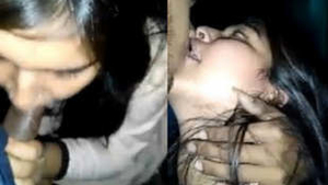 Desi couple enjoys nighttime sex outdoors