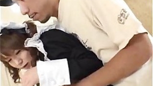 Japanese AV model in cosplay as a maid sucks cock and gets drilled