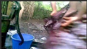 Anushka's open-air shower adventure in the great outdoors
