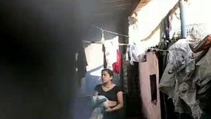 Indian neighbor's sister records herself bathing