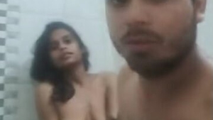 Passionate Indian couple engages in intimate bathroom encounter