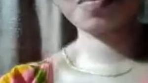 Indian girl flaunts her breasts on video call