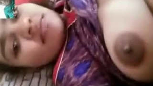 Cute Indian girl pleasures herself with her fingers in video call