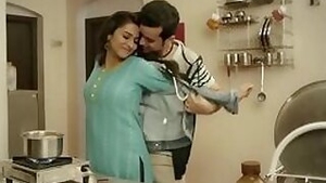 Sexy newly married couple doing hot romance