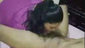 A charming spouse delivers a passionate oral experience to her paramour