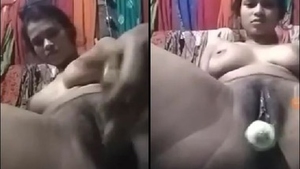 Bangladeshi babe uses dildo for solo play on video call