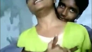 Hot Bengali couple's first-time home sex video with boob press and foreplay