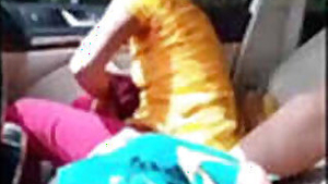 Indian College Girl giving Blowjob inside car