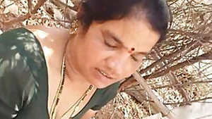 Desi aunty sucking my cock getting boobs pressed