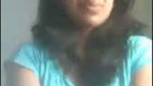 Adorable lesbian girl performs on video call