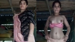 Bangla village wife performs striptease in front of camera