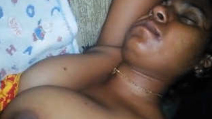 Husband catches sleeping bhabhi naked and fondles her breasts