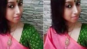 Cute Indian chick showing her body to get herself off