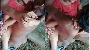 Desi couple enjoys outdoor sex in the woods