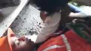 A construction worker and his colleague engage in intense sexual activity