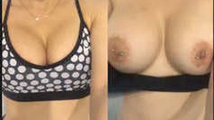 Desi girl proudly displays her ample bosom in a sultry recording