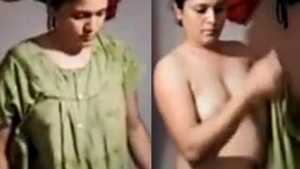 Elder aunt undressing