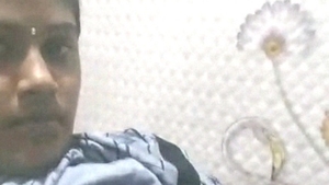 Naked woman with a hole in her forehead takes seductive selfies