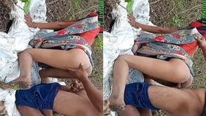 Desi couple enjoys outdoor sex in public park