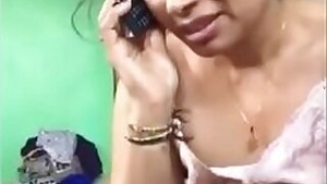 Sexy Aunty On Phone During Handjob