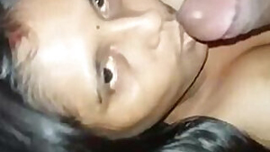 Newly Married Sexy Tamil Bhabi giving hot Blowjob to hubby.