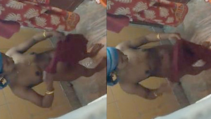Indian sister takes a bath