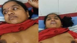 Telugu wife's big boobs get pressed and fucked hard