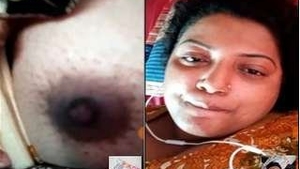 Indian bhabhi flaunts her breasts in a video call to her lover