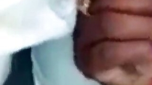 Indian aunty holding cock in train