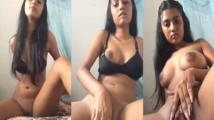 Tamil babe bares it all in a solo nude performance