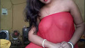 Boudi's enticing showcase of her breasts and intimate area